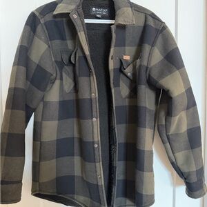 Matix Olive & Black Plaid Sherpa-Lined Jacket